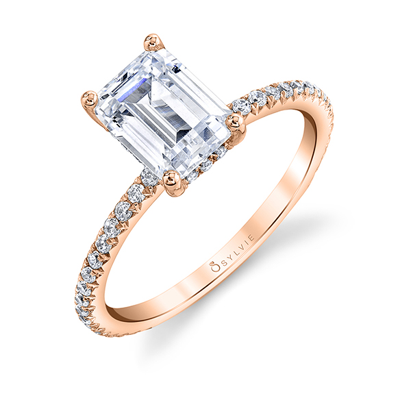 Emerald Cut Diamond Solitaire Engagement Ring